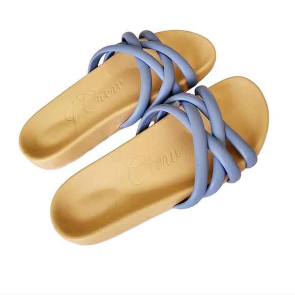 J. Crew Pacific Cushy Strap Leather Sandals in Baby Blue - Picture 3 of 4